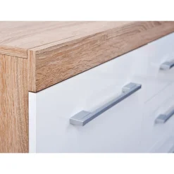 Inter Link Kommode „Lublin Typ 4“, Eiche Sonoma, weiß, 155x87x40 cm