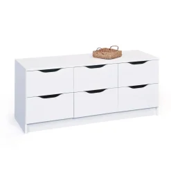 Inter Link Kommode „Westphalen 6-B“, weiß, 6 Schubladen, 122x50x40 cm