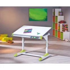 Inter Link Schüler-Schreibtisch „2 Colorido“, weiß Pink-Grün, 100x84x55 cm
