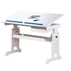 Inter Link Schreibtisch „Baru“, mit Schublade, rosa weiß, 109x90x55 cm