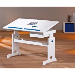 Inter Link Schreibtisch „Baru“, mit Schublade, rosa weiß, 109x90x55 cm