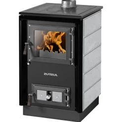 Justus Festbrennstoffherd Rustico-50 2.0 Stahl schwarz Speckstein
