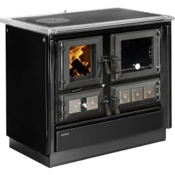 Justus Festbrennstoffherd Rustico-90 2.0 Schwarz rechts