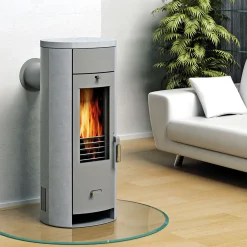 Kaminofen Alaska 2.0 5,5kWGranit, Anschl. hinten 120mm