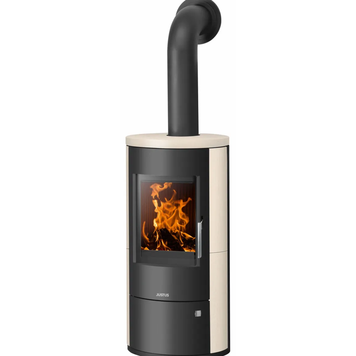 Kaminofen Austin 5 5kW Stahl sw.Kalkstein Cream Anschl. oben 150mm