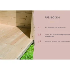 Karibu Saunahaus- Set „Mikka“ terragrau mit Ofen 9 kW ext. Steuerung