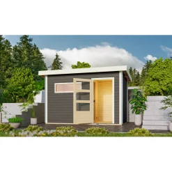 Karibu Saunahaus Skrollan 1 terragrau