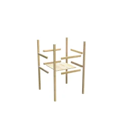 Karibu Stelzenhaus Benjamin natur inkl Rutsche blau und Netzrampe