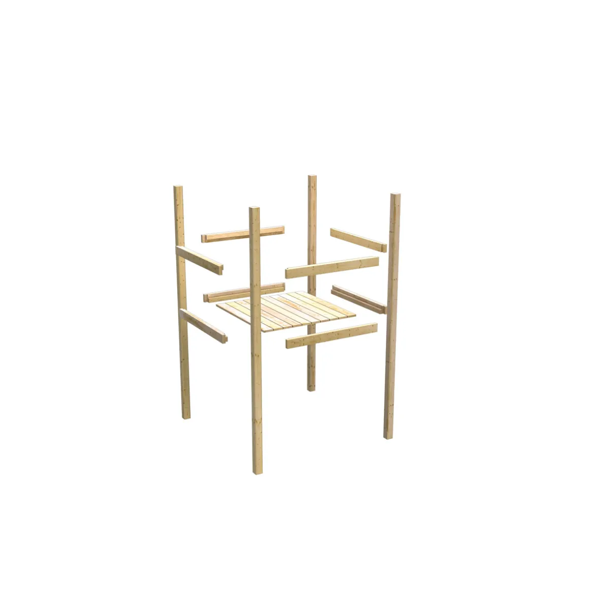 Karibu Stelzenhaus Benjamin natur inkl Rutsche blau und Netzrampe