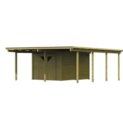 Karibu Doppelcarport Eco 2 Variante A inklusive Abstellraum