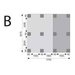 Karibu Doppelcarport Eco 2 Variante A ohne Einfahrtsbogen