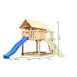 Karibu Fidel inklusive . Rampe naturbelassen Rutsche blau