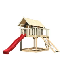 Karibu Fidel inklusive Rampe terragrau Rutsche rot