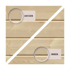 Karibu Fußboden für Sockelmaß 370 x 310 cm naturbelassen