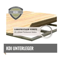 Karibu Gartenhaus Qubic 2 mit Anbaudach naturbelassen