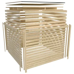 Karibu Gartenhaus Qubic 2 terragrau