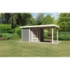 Karibu Gartenhaus Schwandorf 3/5 mit Anbaudach 220 cm 242 x 246 x 218 cm grau
