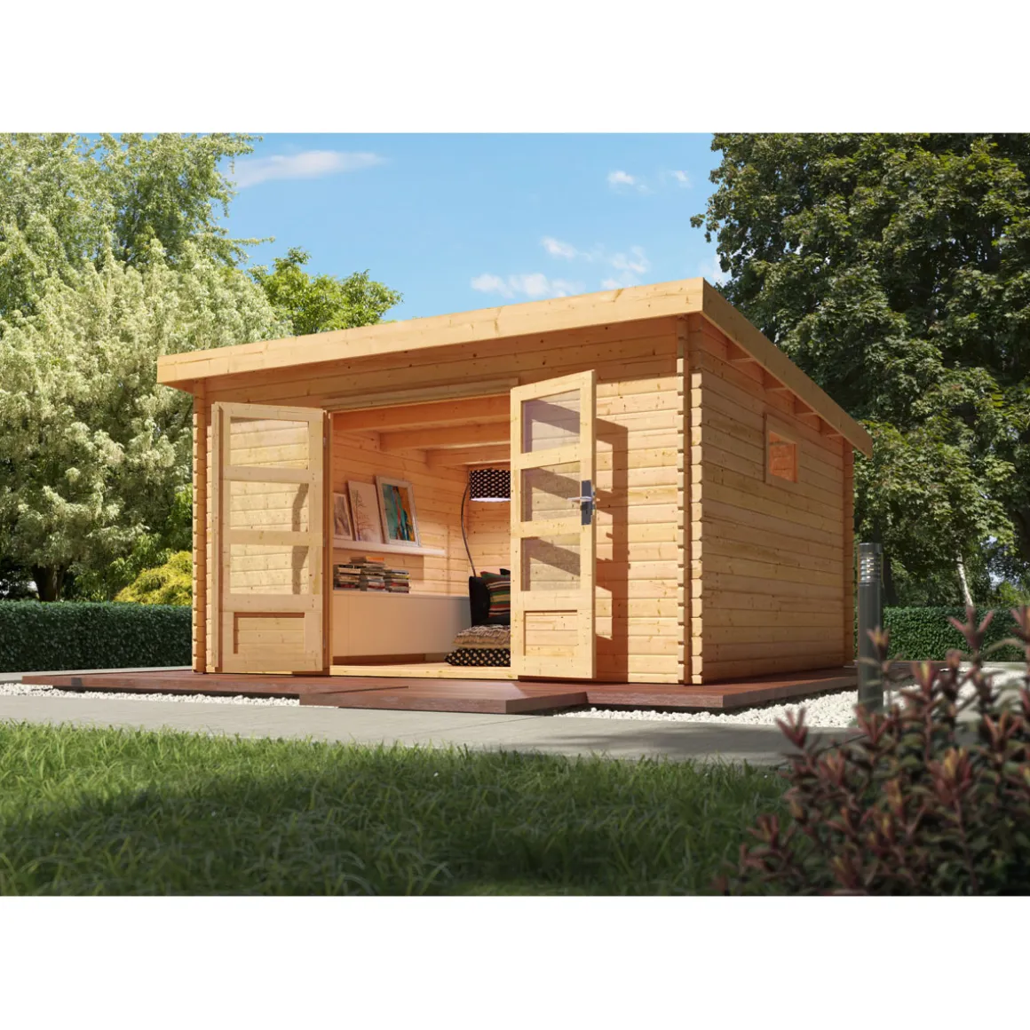 Karibu Gartenhaus Trittau 6 mit Tür Eco naturbelassen