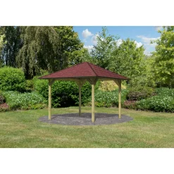 Karibu Holzpavillon Sevilla Massivholz kdi im Set mit Schindeln