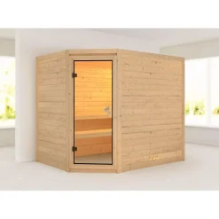 Karibu Massivholzsauna Tanami 40 mm ohne Ofen ohne Kranz