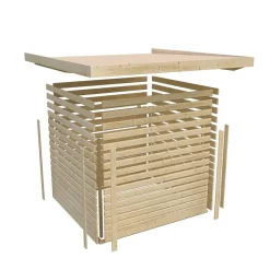 Karibu Saunahaus Skrollan 2 38 mm 9 kW Bio Ofen externe Strg moderne Tür