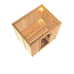 Karibu Systemsauna Fanja 68 mm ohne Ofen ohne Dachkranz