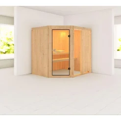 Karibu Systemsauna Fiona 2 68 mm ohne Ofen ohne Dachkranz