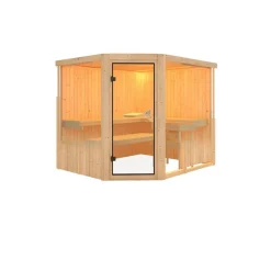 Karibu Systemsauna Fiona 3 68 mm ohne Ofen ohne Dachkranz