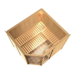 Karibu Systemsauna Fiona 3 68 mm ohne Ofen ohne Dachkranz