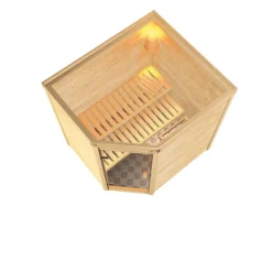 Karibu Systemsauna Mia Eckeinstieg ohne Kranz ohne Ofen