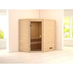 Karibu Systemsauna Svea Eckeinstieg ohne Kranz ohne Ofen