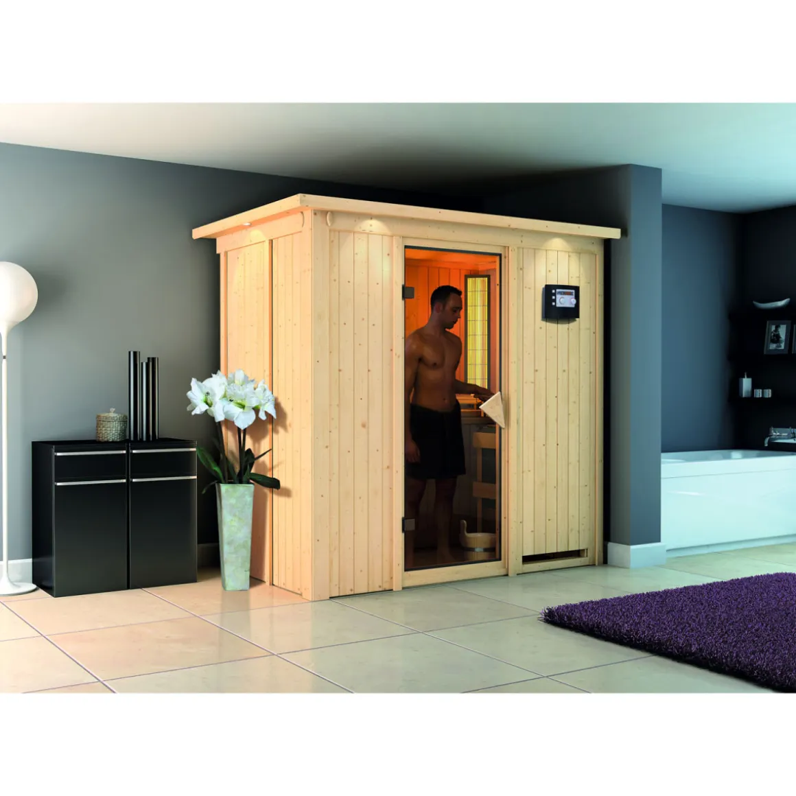 Karibu Systemsauna Variado 68 mm ohne Ofen