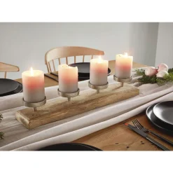 Kerzenhalter 47 x 8 x 15 cm vernickelt