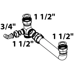 Kirchhoff Doppelspülen-Ablaufverbindung ECO-SAVE KS 1 1/2" x Durchmesser 40 mm