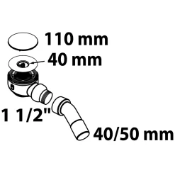 Kirchhoff Dusch- und Wannenablauf 1 1/2" x 40/50 mm mit Chrom-Abdeckung