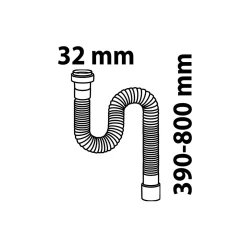 Kirchhoff Flex-Anschlussschlauch ECO-SAVE KS grau 1 1/4" x Durchmesser 32 mm 34-80 cm