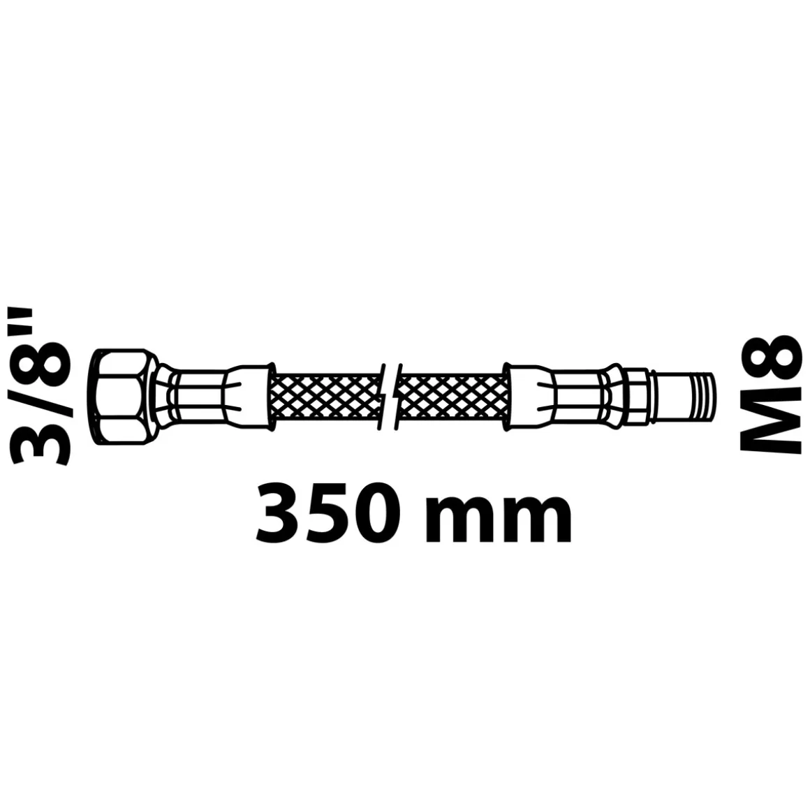 Kirchhoff Flex-Anschlussschlauch 35 cm 3/8"IG x M8AG