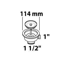 Kirchhoff Korbventil ECO-SAVE KS 1 1/2" AG Edelstahl-Ventilkelch und Sieb Durchmesser 114 mm