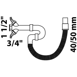 Kirchhoff RE-Spülensiphon ECO-SAVE KS 1 1/2" IG x DN 40/50 mm