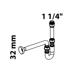 Kirchhoff Röhrensiphon ECO-SAVE KS grau 1 1/4" x Durchmesser 32 mm