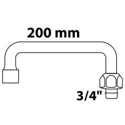 Kirchhoff U-Rohrauslauf Chrom 3/4" x 200 mm