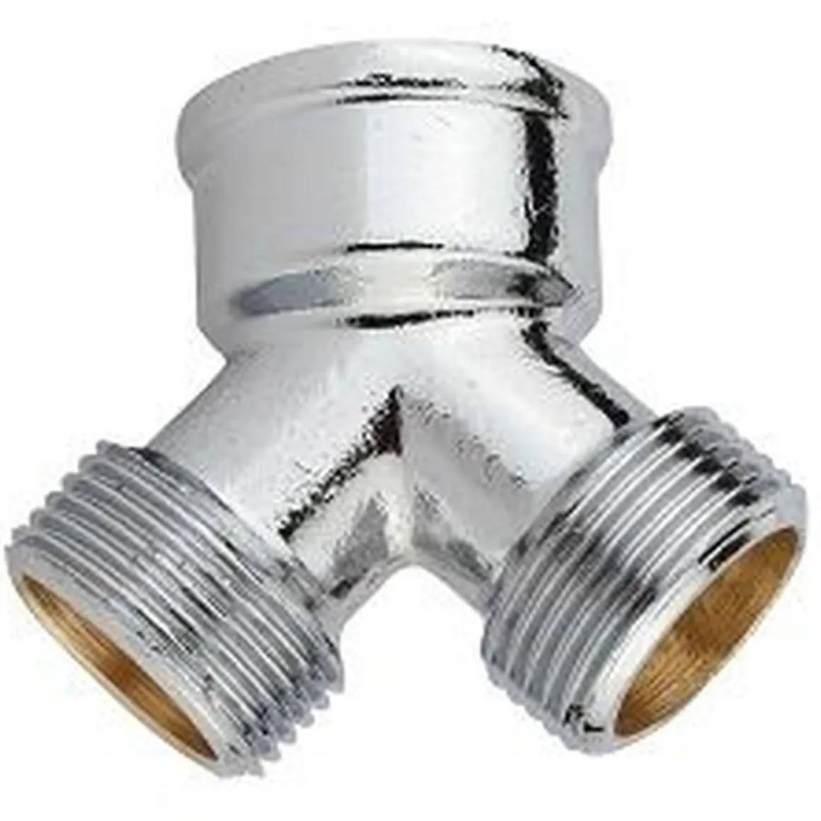 Kirchhoff 2-Wege-Verteiler ¾ IG x ¾ AG Messing verchromt