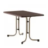 Klapptisch 70 x 115 x 72 cm champamgner/mocca Metalicplatte wetterfest