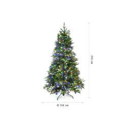 Künstlicher Weihnachtsbaum Sherwood Fichte inkl. LEDs 210 cm Grün