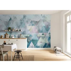 Komar Vlies Fototapete Triangles Blue 400x250 cm