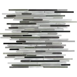 Kombimosaik Cosmos Steel Black/Grey/Alu Stäbchen 30 x 40,8 x 0,8 cm