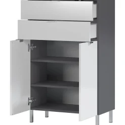 Kommode Maureen 2 Schubkästen 60 x 97 x 34 cm graphit/weiß