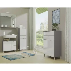 Kommode Maureen 2 Schubkästen 60 x 97 x 34 cm graphit/weiß