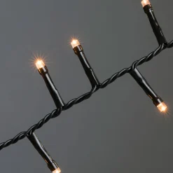 Konstsmide Micro LED Bueschellicherkette Cluster schwarz 30V Innentrafo 200 bernsteinfarbene Dioden