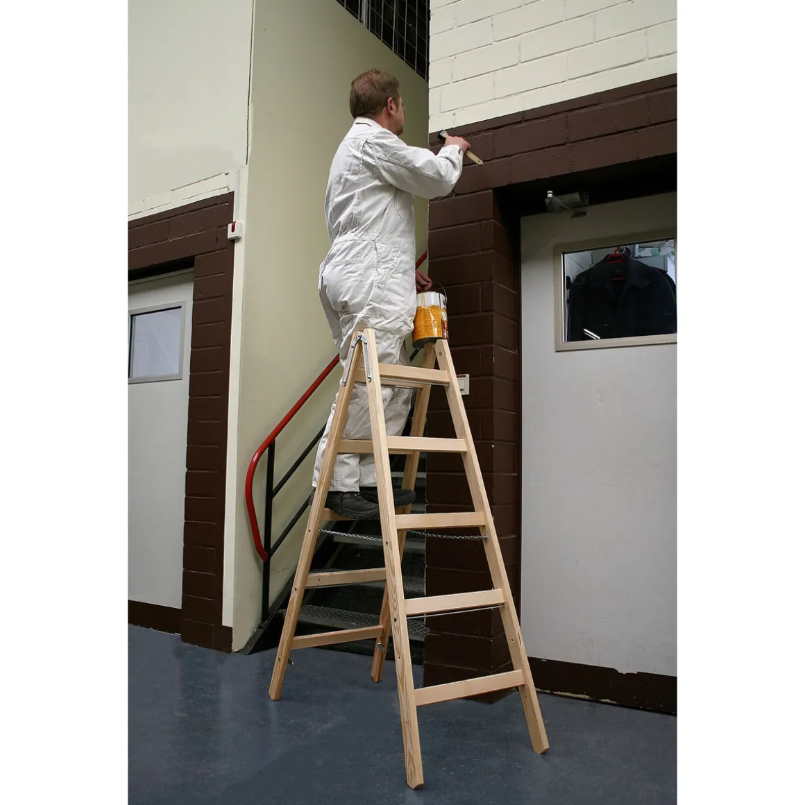 Krause Holz-Sprossen-Doppelleiter 2 x 5 Sprossen